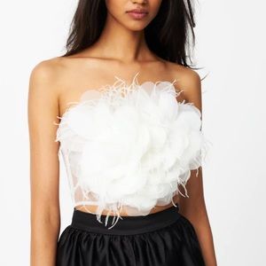 FLORAL TRIBUTE BUSTIER WHITE